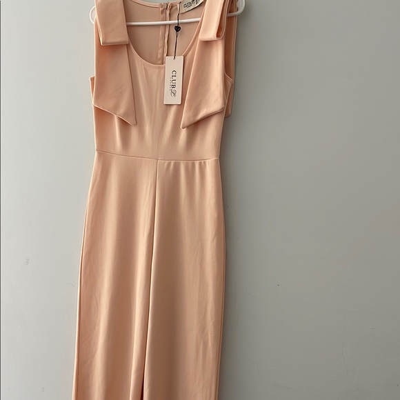 Club L London Pink Tie Front Sheath Midi Dress - Picture 1 of 8
